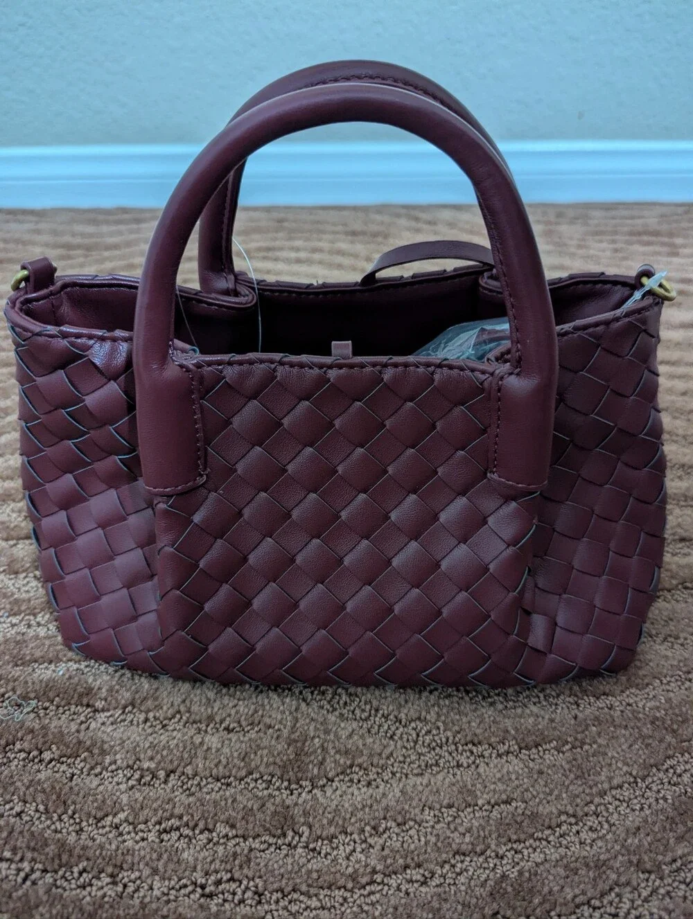 Anthropologie Woveb Mini Tote with Wallet  NWT